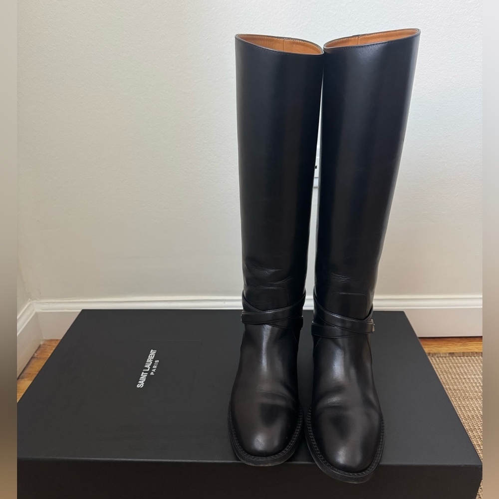Saint Laurent Black Riding Boots